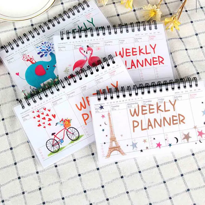

Cute Cartoon Weekly Planner Coil Notebook Schedule Agenda For Kids Gift Kawaii Stationery 50 Sheets 100Pages