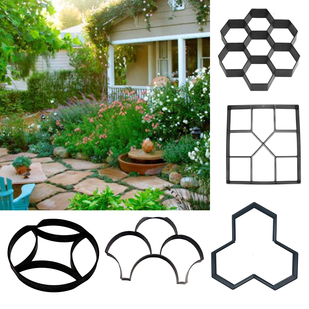 

Plastic DIY Garden Lawn Floor Paving Mold Patio Concrete Path Maker Mould