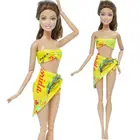 Один комплект, модная желтая фотосессия, пляжная одежда для купания, Одежда для куклы Барби, аксессуары для кукол, игрушка сделай сам для маленьких девочек
