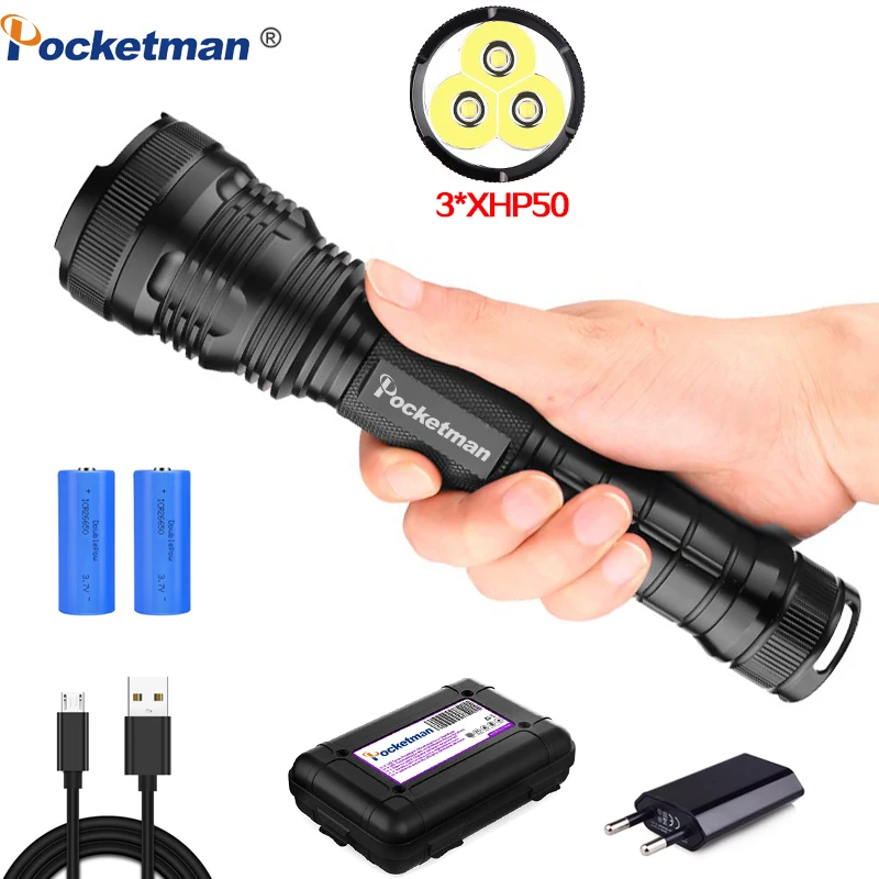 7500 люменов XLamp 3* XHP50 самый мощный светодиодный фонарик usb Zoom фонарь xhp70.2 xhp50 18650 или 26650 перезаряжаемый аккумулятор для охоты
