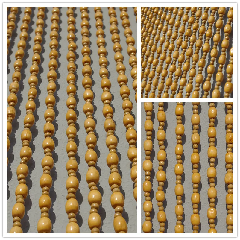 Занавеска с бусинами из массива дерева декоративная навеска разрезами