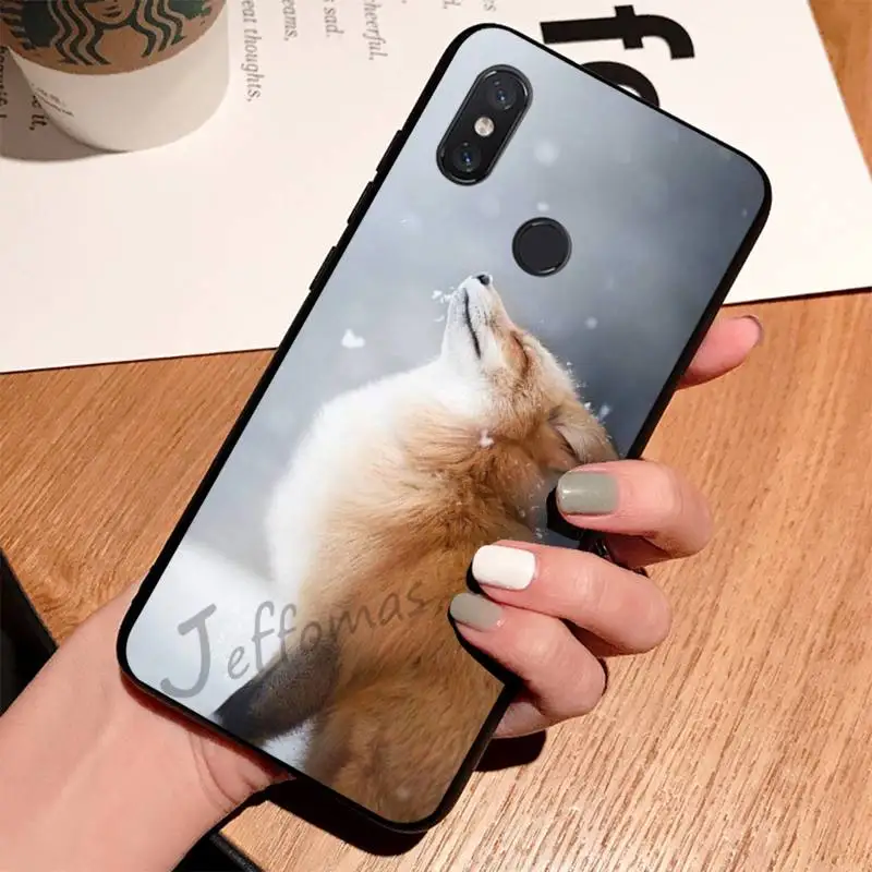 Red tail fox cunning animal Black Cell Phone Case For Xiaomi Redmi 4x 5 plus 6A 7 7A 8 mi8 8lite 9 note 4 pro | Мобильные телефоны