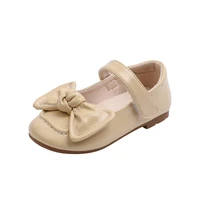 girls leather shoes 2022 summer new soft bottom princess shoes bow knot peas shoes baby cute sweet casual flats fashion 21 30