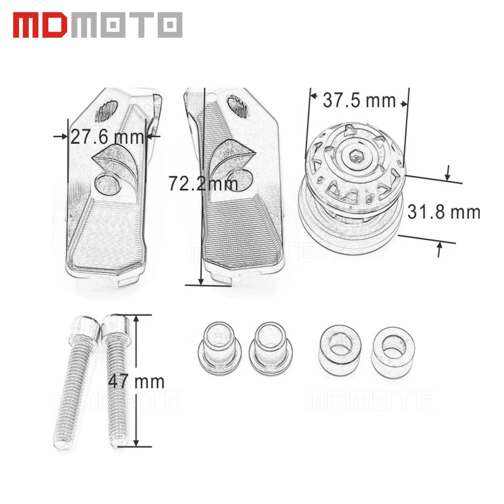 

Motorcycle CNC Rear Axle Spindle Chain Adjuster Blocks Rear Fork Adjustment Cover For Yamaha YZF-R3 YZF-R25 MT-03 MT-25 MT03