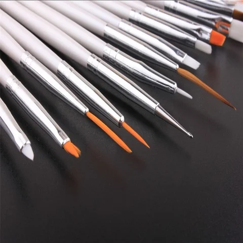 15 шт., профессиональная кисть для дизайна ногтей, ручка с деревянной ручкой, инструменты для ногтей для гель-лака.