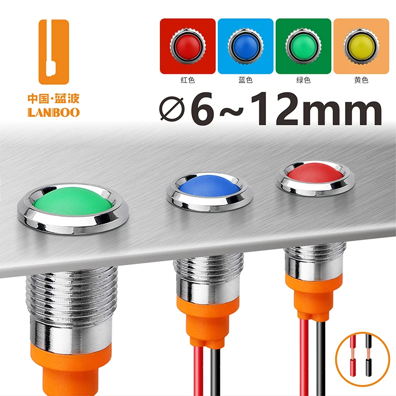 Светодиодный индикатор 6 мм микро гараж красный зеленый цвет фонарь 9 24 В 48 110 220 250