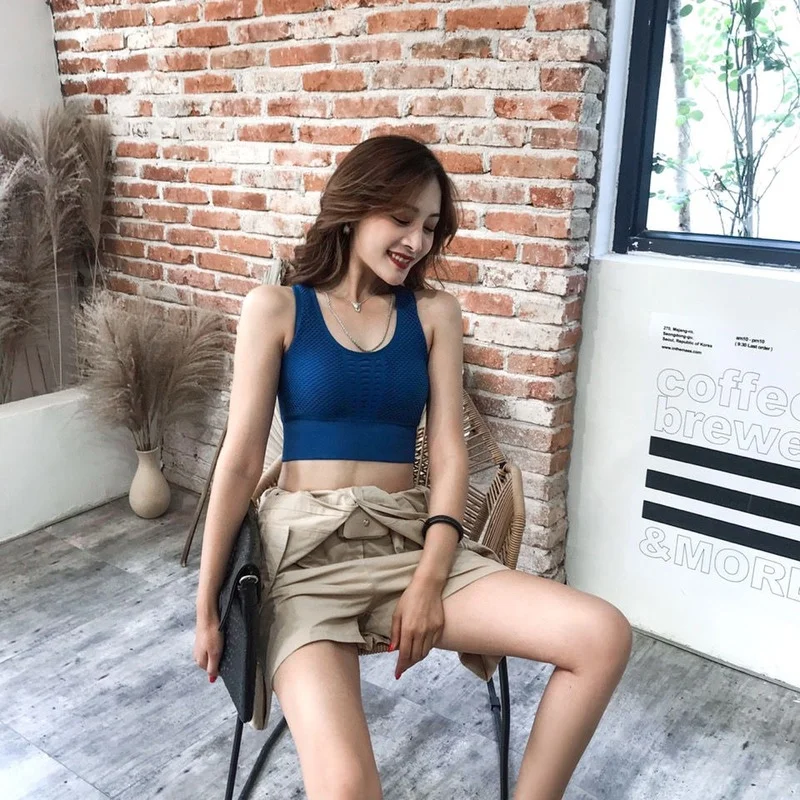 

Top Athletic Running Sports Bra Yoga Brassiere Workout Gym Fitness Women Seamless High Impact Padded Underwear Vest Tanks