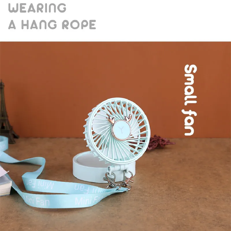 

usb handheld desktop desktop mini fan charging folding fan pocket makeup mirror hanging neck fan