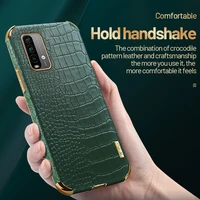 luxury crocodile pattern leather phone case for xiaomi redmi note 10 9s 9 8 pro mi 12 11 t lite ultra thin plating cover