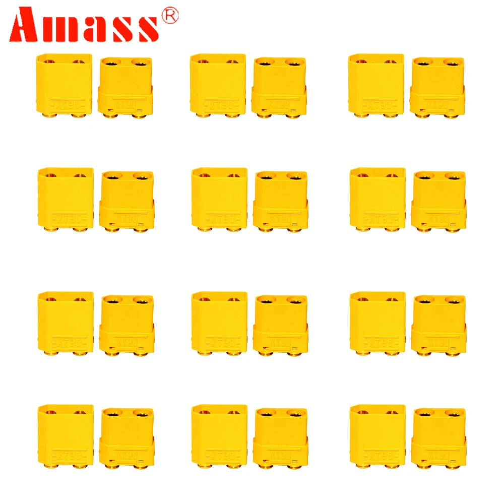 Amass XT90PB DC 500 В 45A-90A 4,5 мм Штекерный латунный Позолоченный разъем типа банан для аккумулятора RC ESC Motor DIY