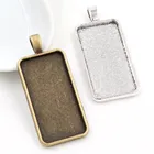 Новая мода 5 шт 19x38 мм Внутренний Размер 2 цвета прямоугольник Кабошон База Установка Подвески, подходит 19*38 мм квадратные стеклянные кабошоны