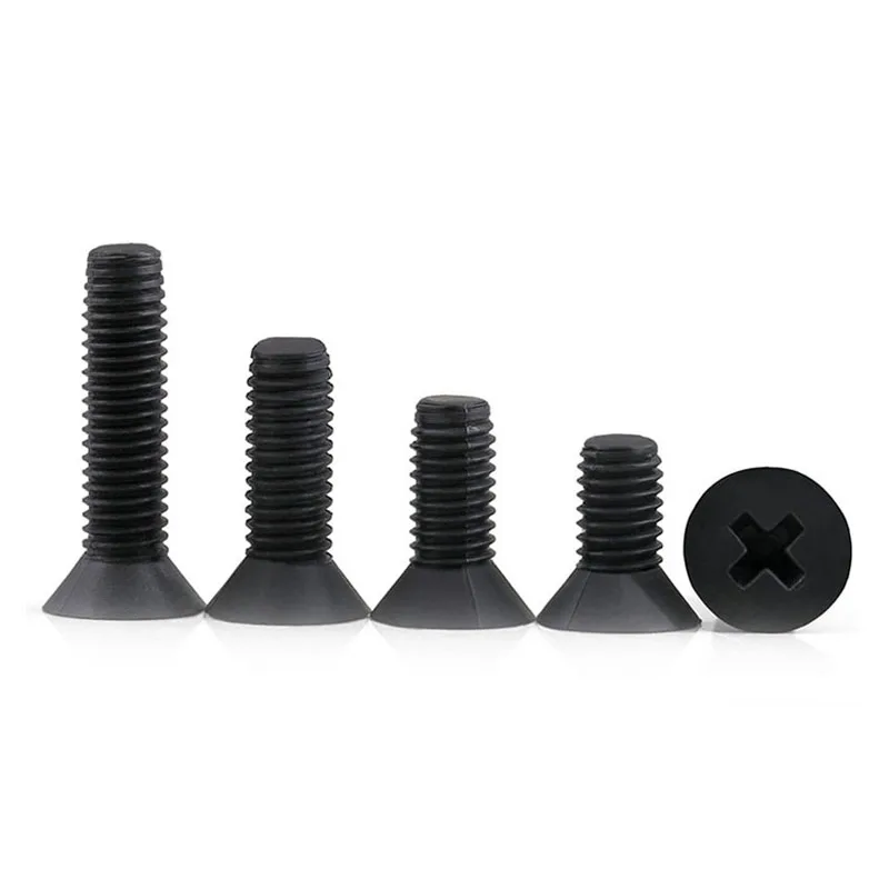 

Винты с потайной головкой M2.5 M3 M4 из черного нейлона, винты с потайной головкой из нержавеющей стали и пластика Phillips, плоский винт, длина 5-25 мм...