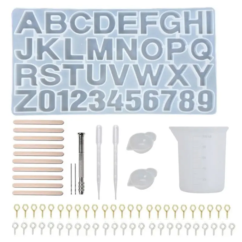 

1 Set Crystal Epoxy Resin Mold Alphabet 26 Letters Pendants Casting Silicone Mould DIY Crafts Jewelry Making Tools
