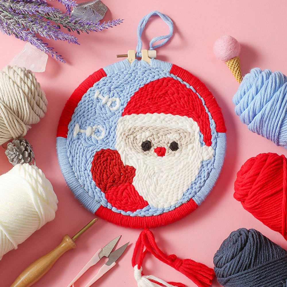 

Santa Claus DIY Embroidery Kits For Kids Wool Embroidery Kits For Beginners Cross Stitch Kits Embroidery Set For Christmas Gifts