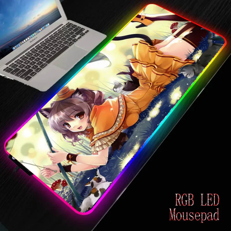 

MRGBEST Beauty Sexy Girl Mouse Pad Gamer Computer Mousepad RGB Backlit Mause Pad Large Mousepad for Desk Keyboard LED Mice Mat