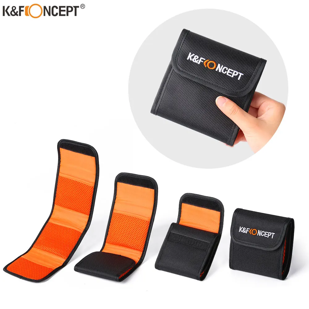 K & F CONCEPT Чехол бумажник для фильтра объектива с 3 карманами сумка камеры УФ