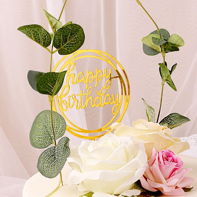 5 шт. Пластиковые украшения для торта с днем ​​рождения помолвка свадебный