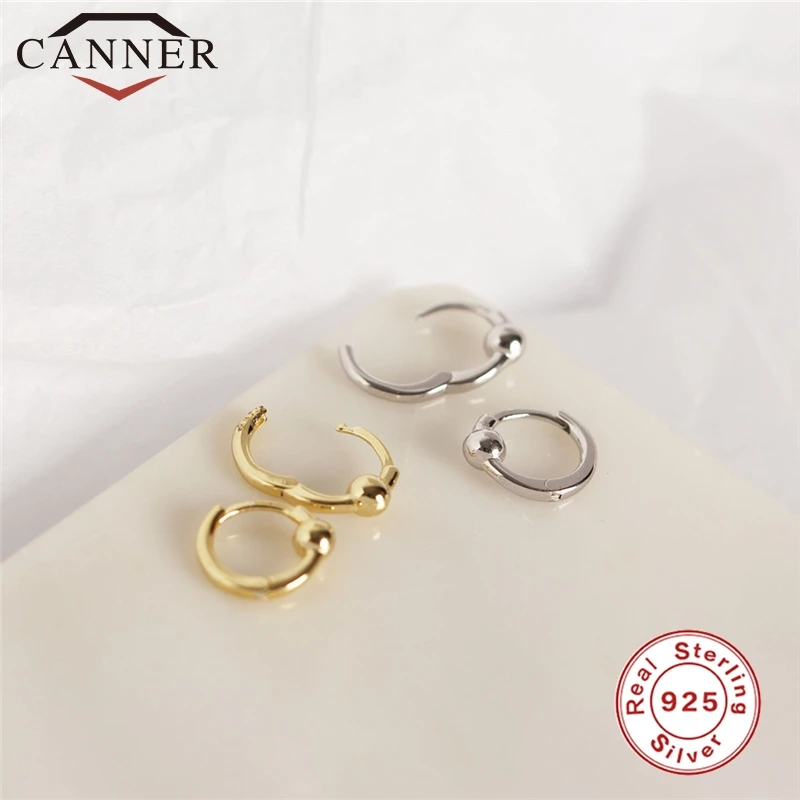 High-Quality 925 Sterling Silver Geometric Beads Hoop Earrings for Women Black Rectangular CZ Zircon Earring Gold Jewelry | Украшения и