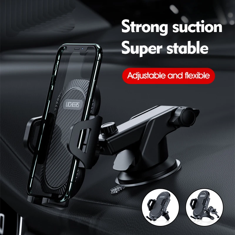 

Автомобильный держатель для телефона на присоске, без магнитного крепления, держатель-подставка для телефона, автомобильное крепление для ...