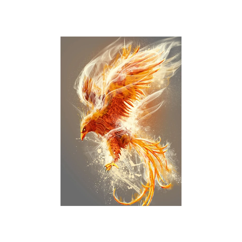 Огонь феникс на стену для домашнего декора анималистический настенный
