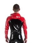 Латексное пальто резиновая Мужская Красивая черно-красная повседневная спортивная куртка с капюшоном для отдыха