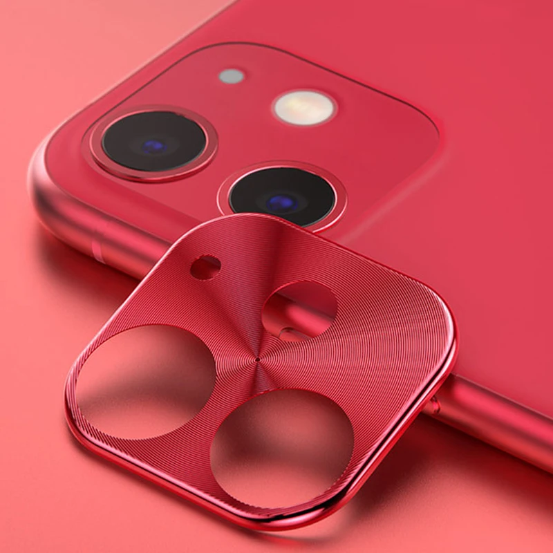 Металлический чехол для камеры заднего вида для iPhone 11 Pro X XS MAX 7 8 Plus, чехол для iPhone XR, iPhone11 Pro, защитный чехол для камеры - Цвет: Красный