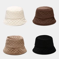 new cotton plaid hat tourist flat top basin fishermans hat sunshade warm and winter autumn outdoor