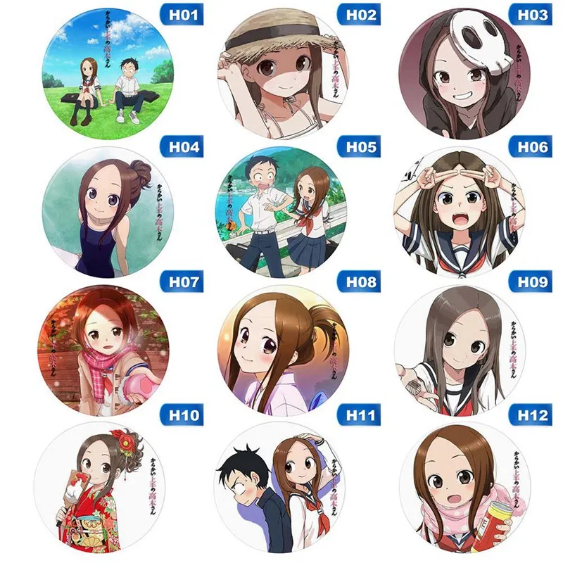 Японское аниме Karakai Jozu Jouzu No Takagi san бейдж с дисплеем модная мультяшная фигурка Komori