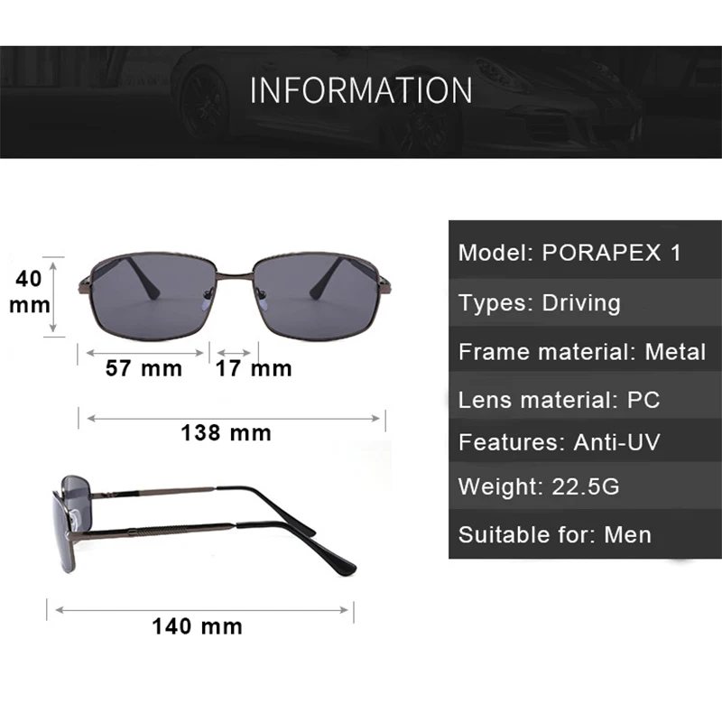 PORAPEX Ретро стиль солнцезащитные очки для вождения UV400 зеркальные линзы модные