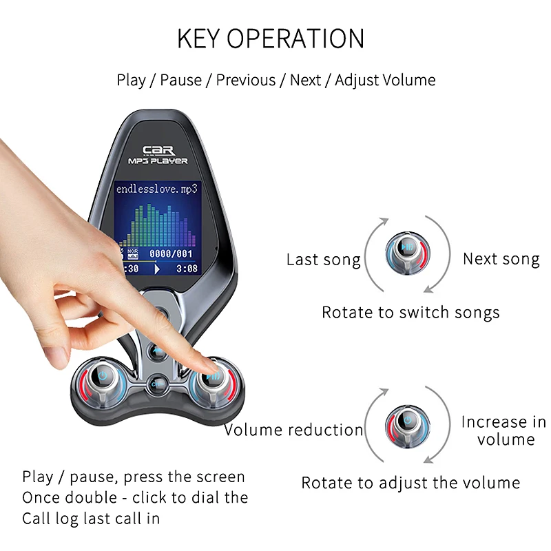 

Car Bluetooth 5.0 FM Transmitter Wireless Handsfree o Receiver Auto MP3 Player QC3.0 Dual USB Fast Charger