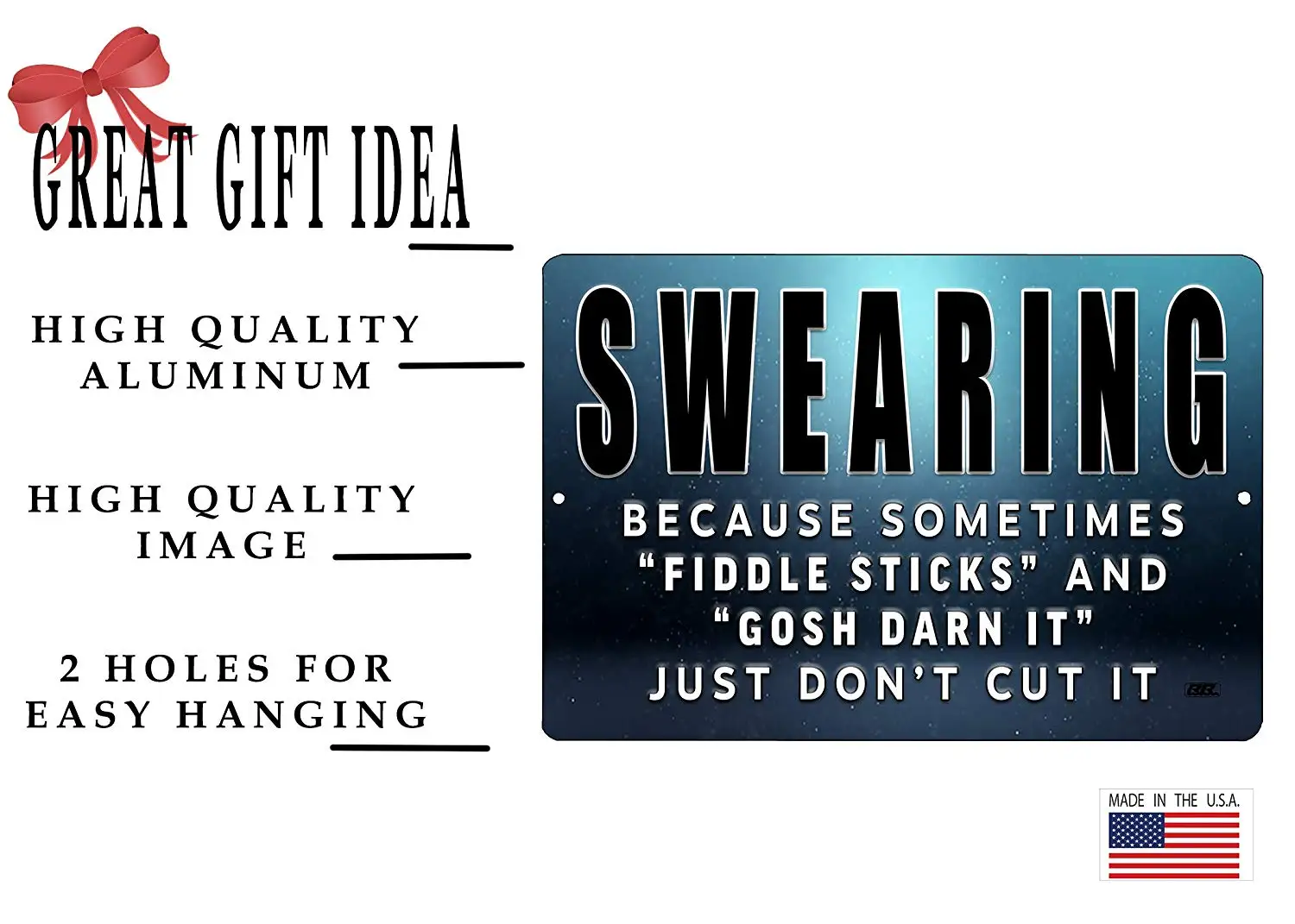 Funny Sarcastic Metal Tin Sign Wall Decor Man Cave Bar Swearing Rectangle Plaque | Дом и сад