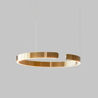 modern led chandelier ring style study living room bedroom round golden hanging lamp kitchen island designer creative fixtures