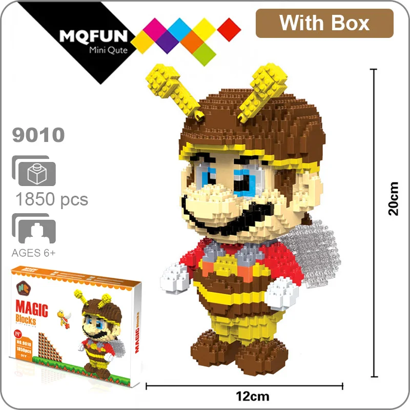 HC 9010 With Box HC большой мультфильм Аниме Супер Герой Марио Тоторо Snorlax пластиковый строительный блок кирпичи игра DIY 3D Сборная модель обучающая игрушка - Цвет: HC 9010 With Box