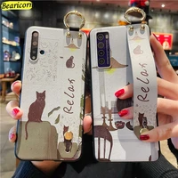 wrist strap case ring holder stand dog cat cover for samsung galaxy s20 fe s21 s10 s9 s8 plus note 8 9 10 20 ultra lite pro 5g