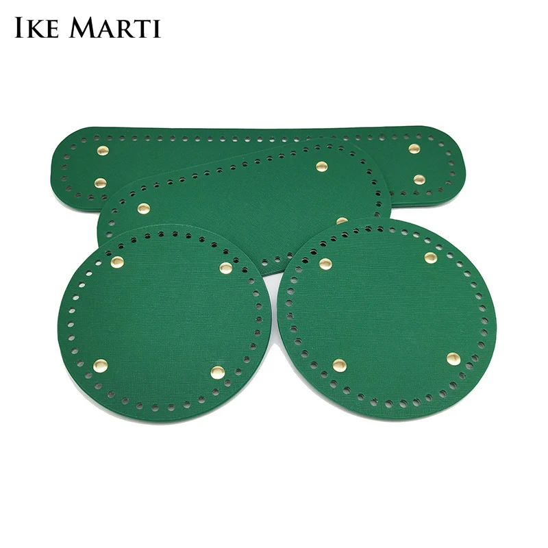 

Зеленая кожаная сумка-слинг с заклепками и отверстиями