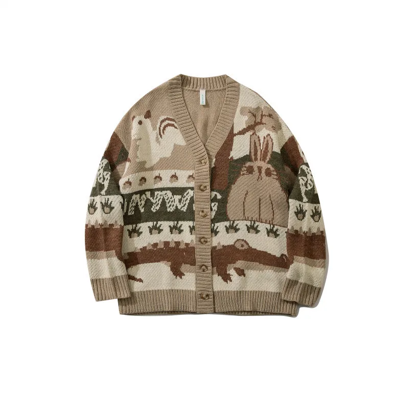 Свитер мужской осенне-зимний кашемировый теплый с принтом | Мужская одежда