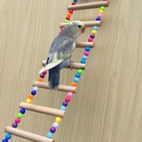 birds pets parrots ladders climbing toy hanging colorful balls with natural wood parrot toys for conures parakeets cockatiels