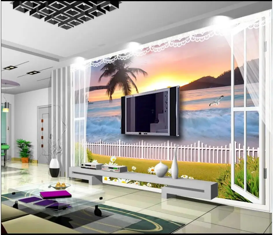 Пользовательские 3d фрески обои для стен 3 d средиземноморские пейзажи красивые