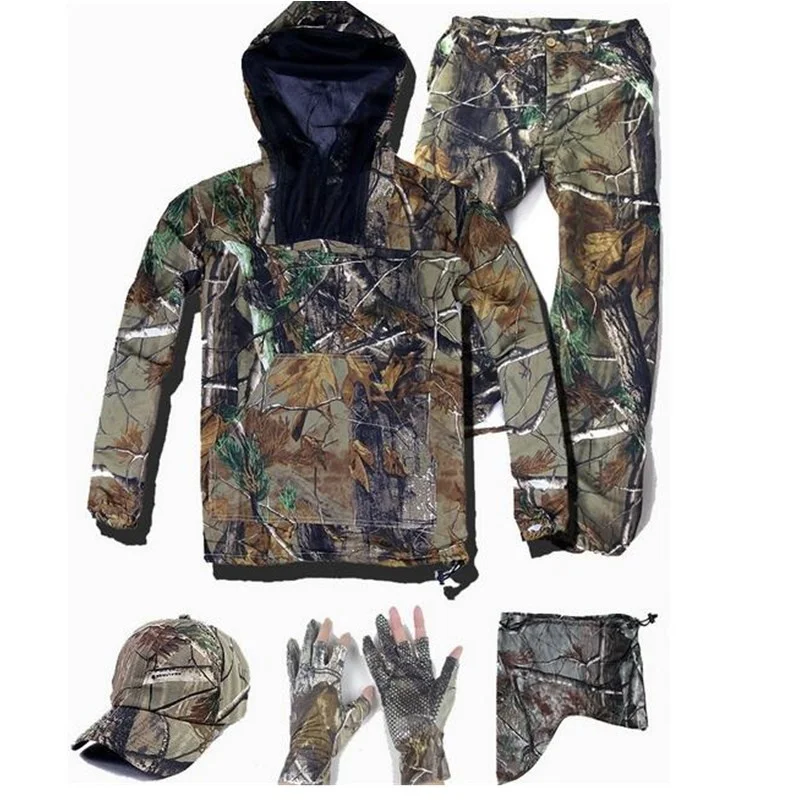 

Summer Ultra-Thin Bionic Camouflage Suit Anti-Mosquito Fishing Hunting Clothes Tactical Ghillie Suit Jacket Pants Set