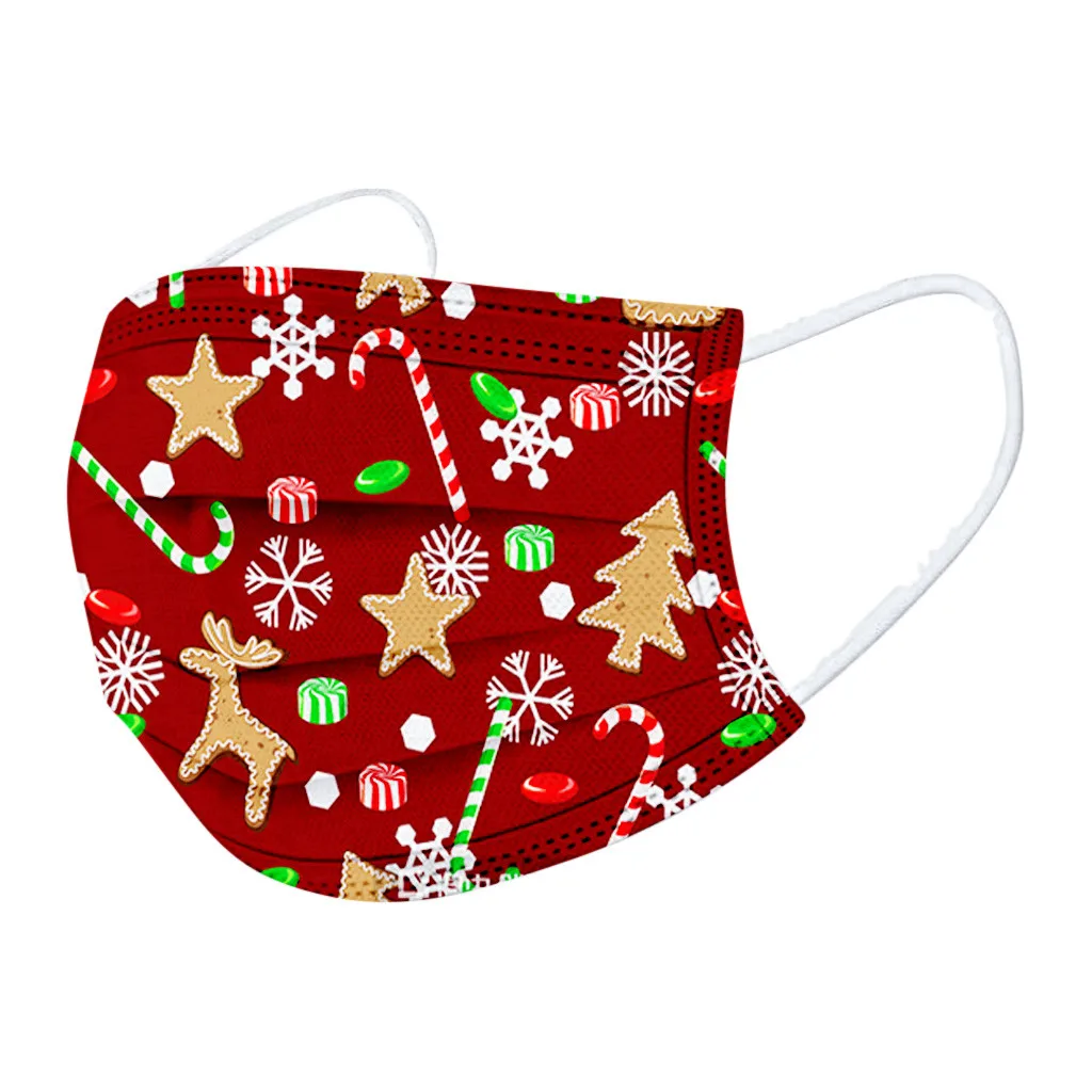 10 шт. Одноразовые Дышащие маски с рождественским принтом| |
