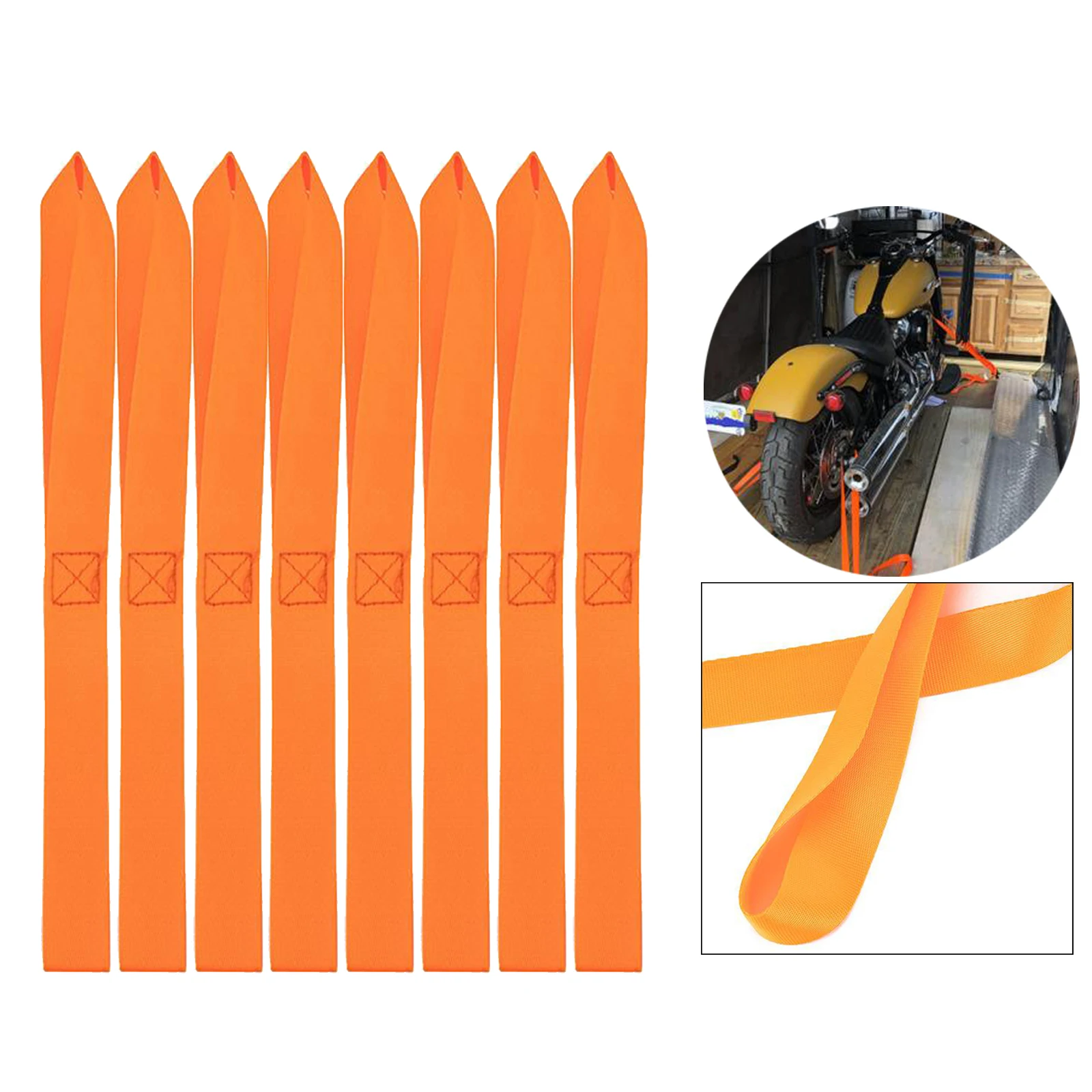 

8Pcs Heavy Duty Soft Loop Tie Down Strap Ratchet Towing Cargo Snowmobile
