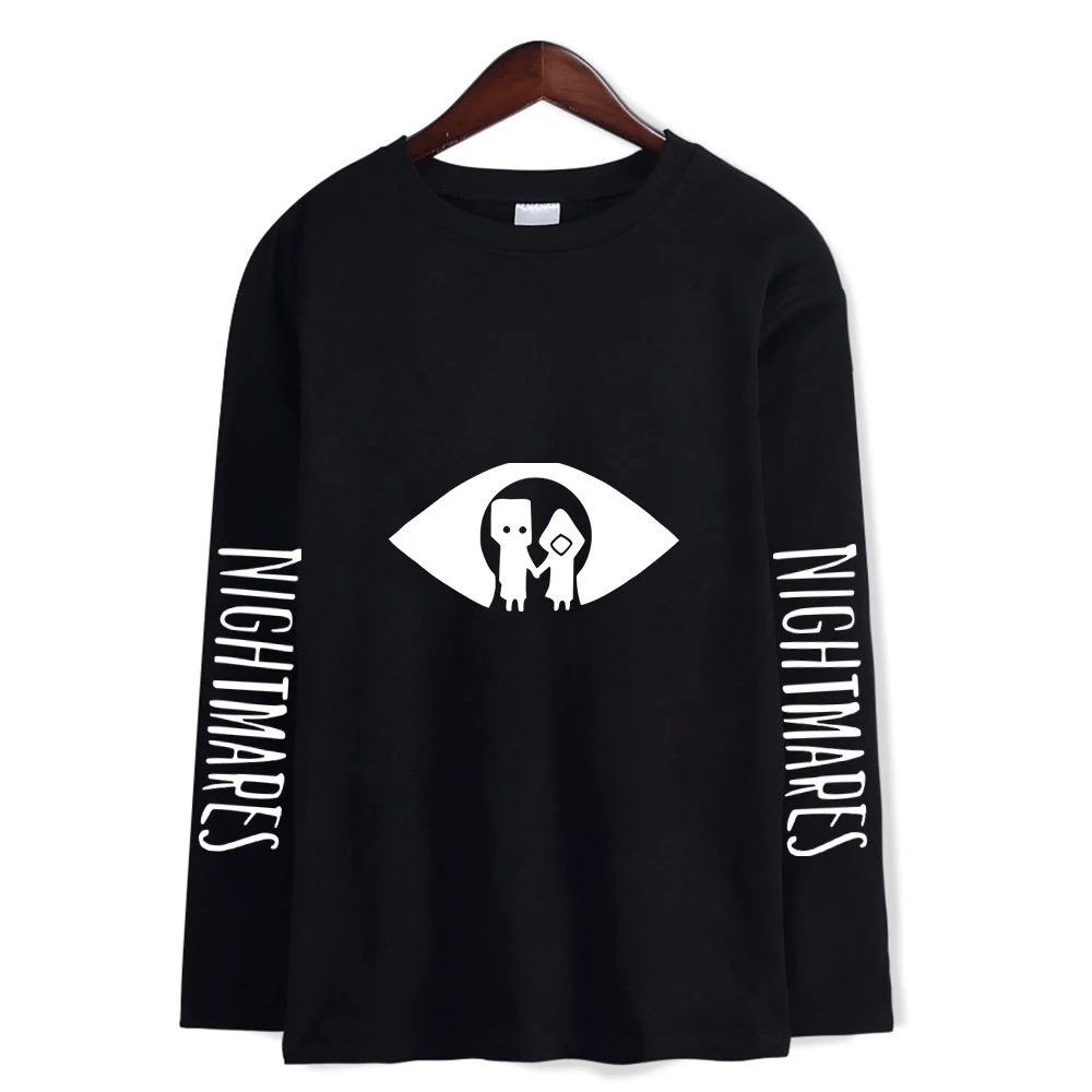 

Little Nightmares Print O-hals T-shirt Women Men's Long Sleeve Tshirt Unisex Harajuku Streetshirt Horror Adventure Game Tops