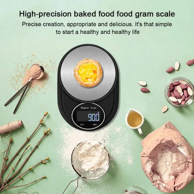 

Baking Cooking Battery Product Multifunctional High Precision Kitchen Scale Adjustable High Definition LCD Stainless Steel