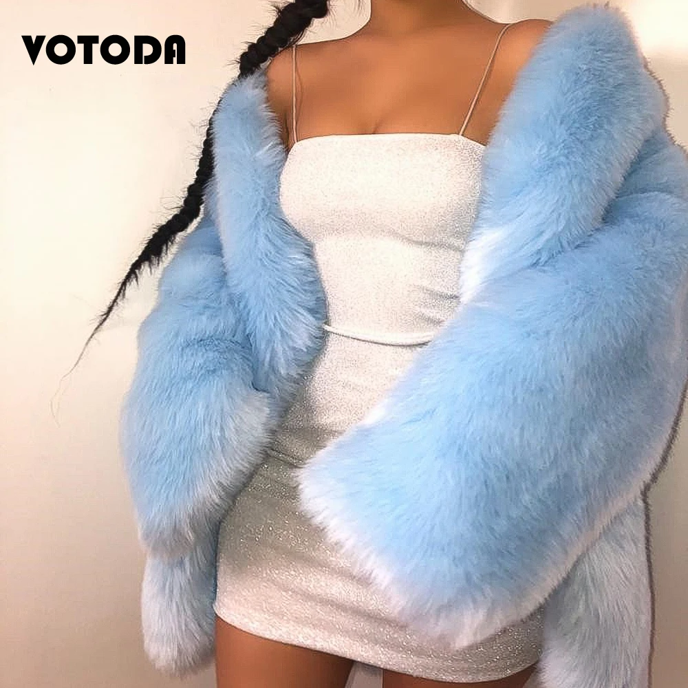 Роскошное пальто из искусственного меха для женщин свободная Зимняя Толстая