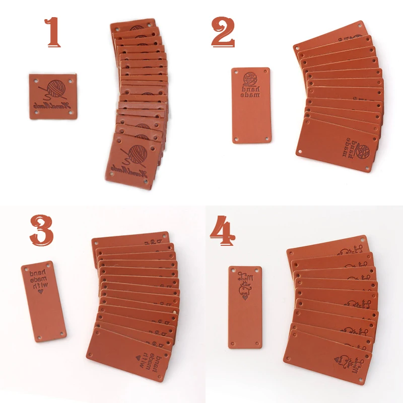 Кожаные этикетки ручной работы с любовью 20 шт. для одежды шитья шляп вязаные