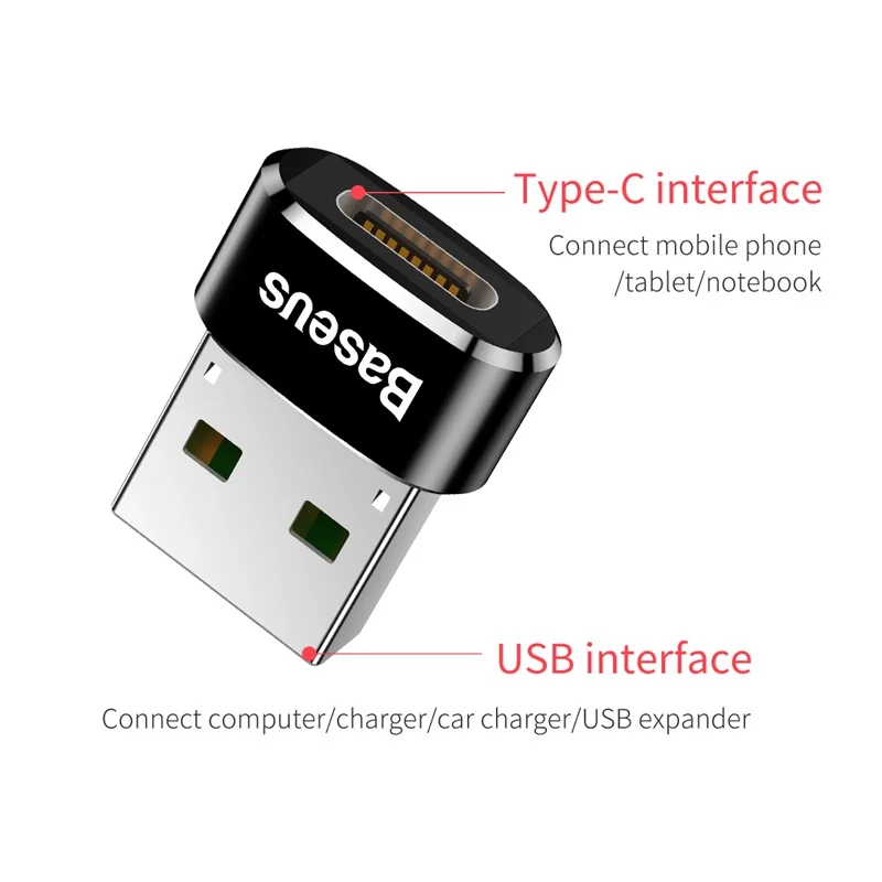 Baseus USB to Type C OTG адаптер конвертер c для Macbook Samsung S10 Xiaomi Huawei соединитель|Переходники