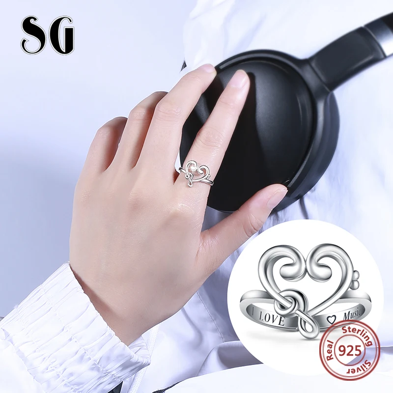 SG 925 стерлингового серебра обратите внимание обручальные кольца для женщин