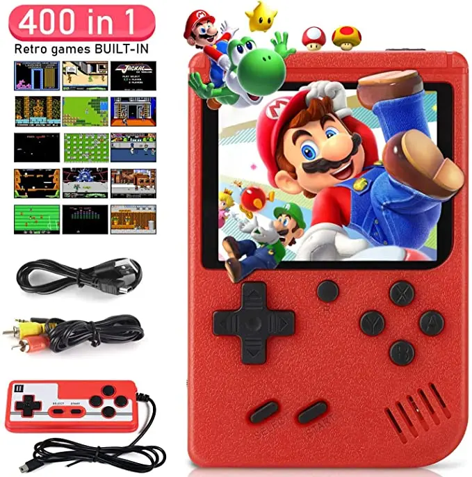 Portable Retro Video Game Console Handheld Game 2 Players Gamepad 400 in 1 Games Video Handheld Game Player for Christmas