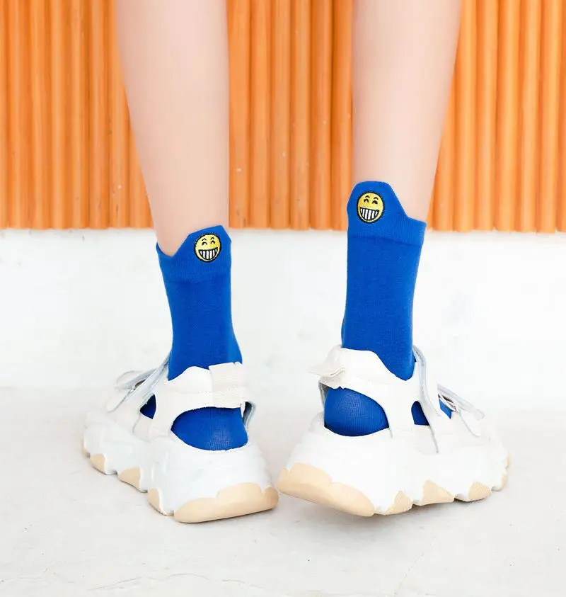 Cartoon emoticons socks Harajuku Cotton Short Socks Funny Colorful Happy Socks Korea Girl Kawaii Unisex Christmas Socks Casual