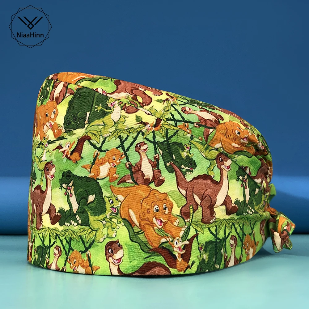 

Wholesale printing pet scrub work cap nursing cap sweat-absorbent beauty cap beauty salon Baotou scrub Unisex Cotton Elastic hat